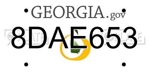 8DAE653 Georgia License Plate