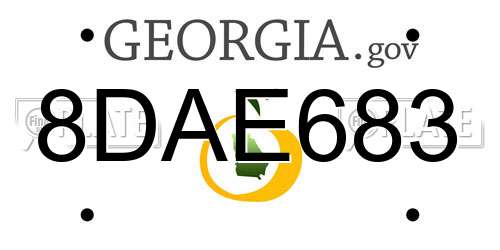 8DAE683 Georgia License Plate