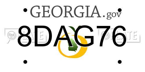 8DAG76 Georgia License Plate