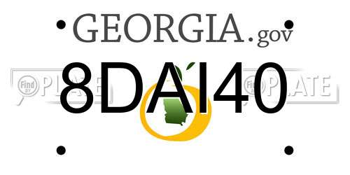 8DAI40 Georgia License Plate