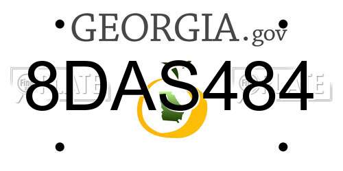 8DAS484 Georgia License Plate