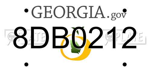 8DB0212 Georgia License Plate