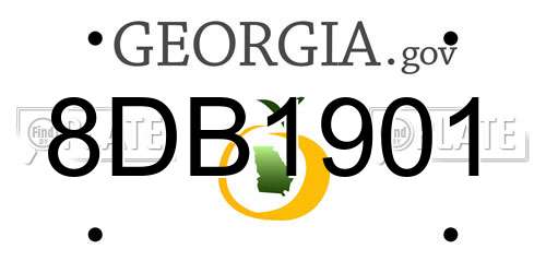 8DB1901 Georgia License Plate