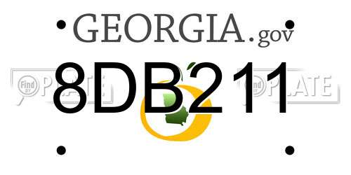 8DB211 Georgia License Plate