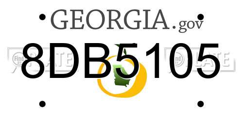 8DB5105 Georgia License Plate