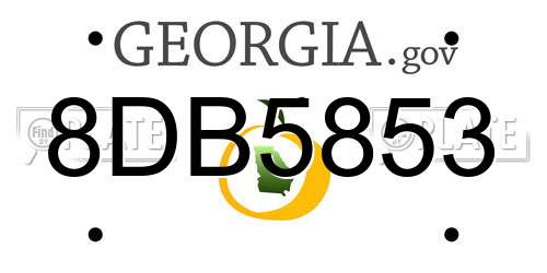 8DB5853 Georgia License Plate