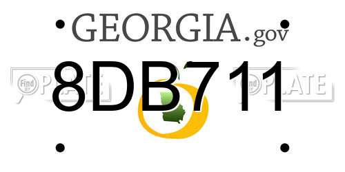 8DB711 Georgia License Plate
