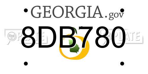 8DB780 Georgia License Plate