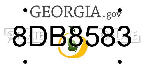 8DB8583 Georgia License Plate