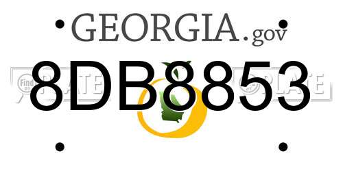 8DB8853 Georgia License Plate