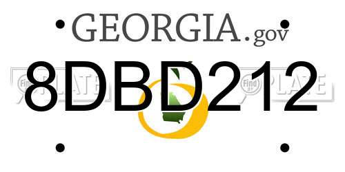 8DBD212 Georgia License Plate