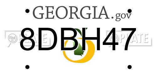 8DBH47 Georgia License Plate
