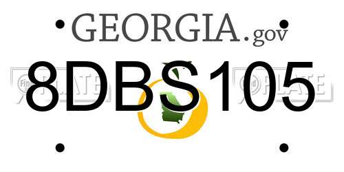 8DBS105 Georgia License Plate