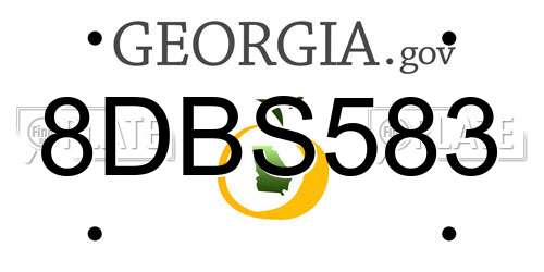 8DBS583 Georgia License Plate