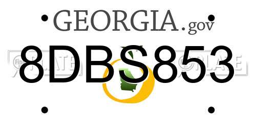 8DBS853 Georgia License Plate