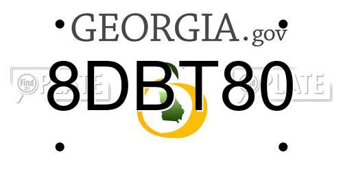 8DBT80 Georgia License Plate