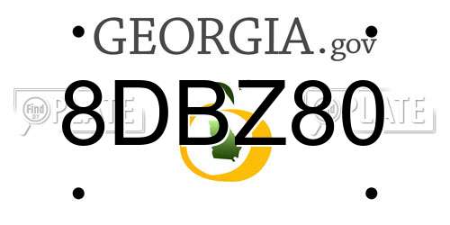 8DBZ80 Georgia License Plate