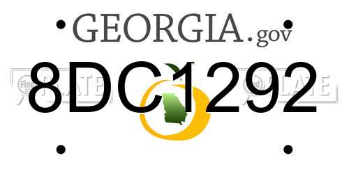 8DC1292 Georgia License Plate