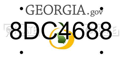 8DC4688 Georgia License Plate
