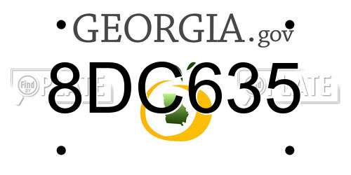 8DC635 Georgia License Plate