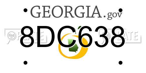 8DC638 Georgia License Plate