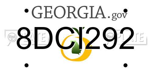8DCI292 Georgia License Plate