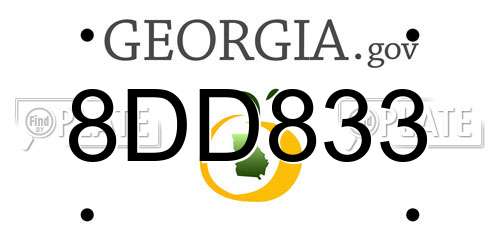 8DD833 Georgia License Plate