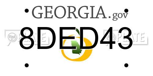 8DED43 Georgia License Plate