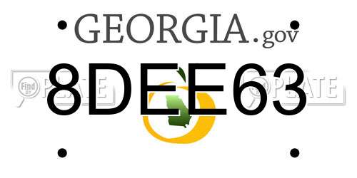 8DEE63 Georgia License Plate