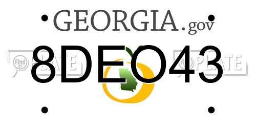 8DEO43 Georgia License Plate