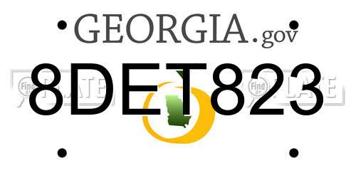 8DET823 Georgia License Plate