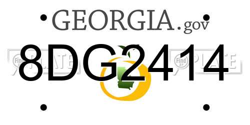 8DG2414 Georgia License Plate