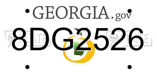 8DG2526 Georgia License Plate