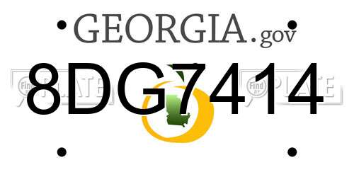 8DG7414 Georgia License Plate
