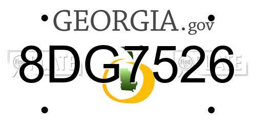 8DG7526 Georgia License Plate