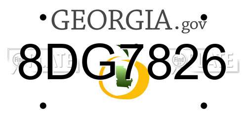 8DG7826 Georgia License Plate