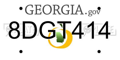 8DGT414 Georgia License Plate
