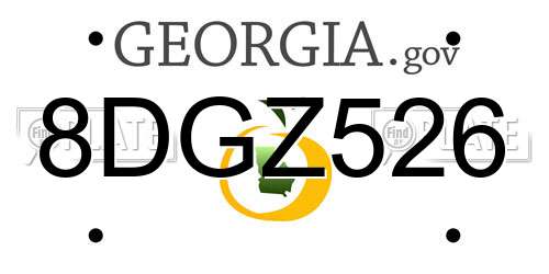 8DGZ526 Georgia License Plate