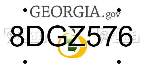 8DGZ576 Georgia License Plate
