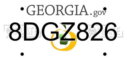 8DGZ826 Georgia License Plate