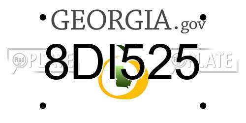 8DI525 Georgia License Plate