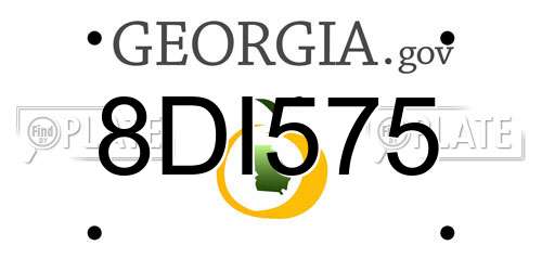 8DI575 Georgia License Plate