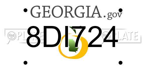 8DI724 Georgia License Plate
