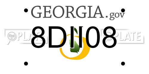 8DII08 Georgia License Plate