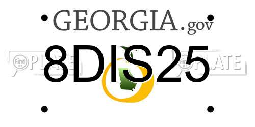 8DIS25 Georgia License Plate