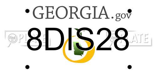 8DIS28 Georgia License Plate