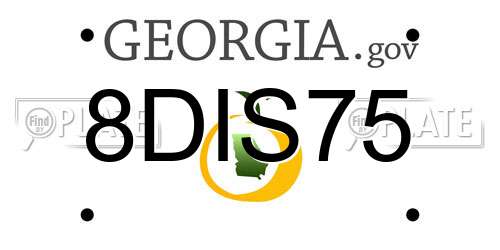 8DIS75 Georgia License Plate