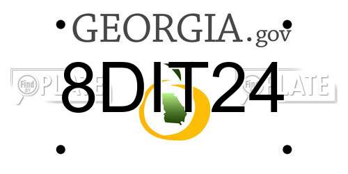8DIT24 Georgia License Plate