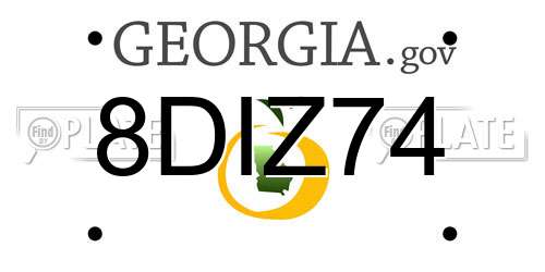 8DIZ74 Georgia License Plate