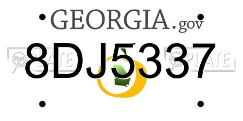 8DJ5337 Georgia License Plate